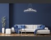 Modern living room with blue painted plasterboard | Featured image for plasterboard supplies product page.